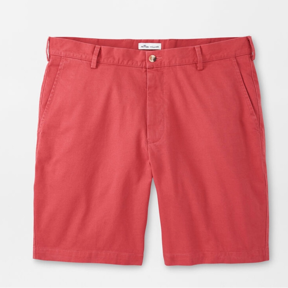 Peter Millar Pilot Twill Shorts Cape Red Sz 36